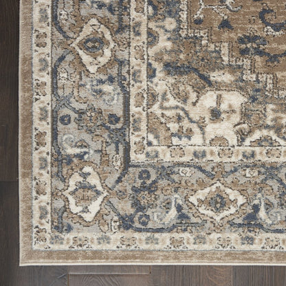 2' X 4' Beige And Ivory Oriental Distressed Area Rug