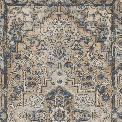 2' X 4' Beige And Ivory Oriental Distressed Area Rug