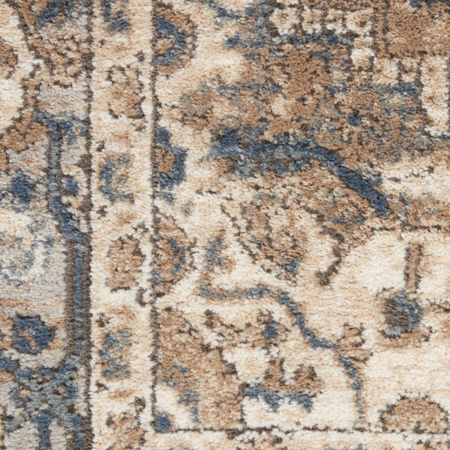 4' X 6' Beige And Grey Oriental Power Loom Non Skid Area Rug