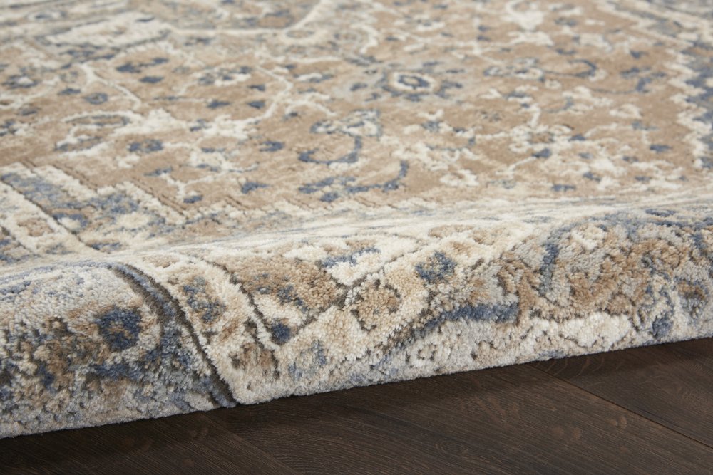 8' Beige And Ivory Oriental Distressed Round Rug