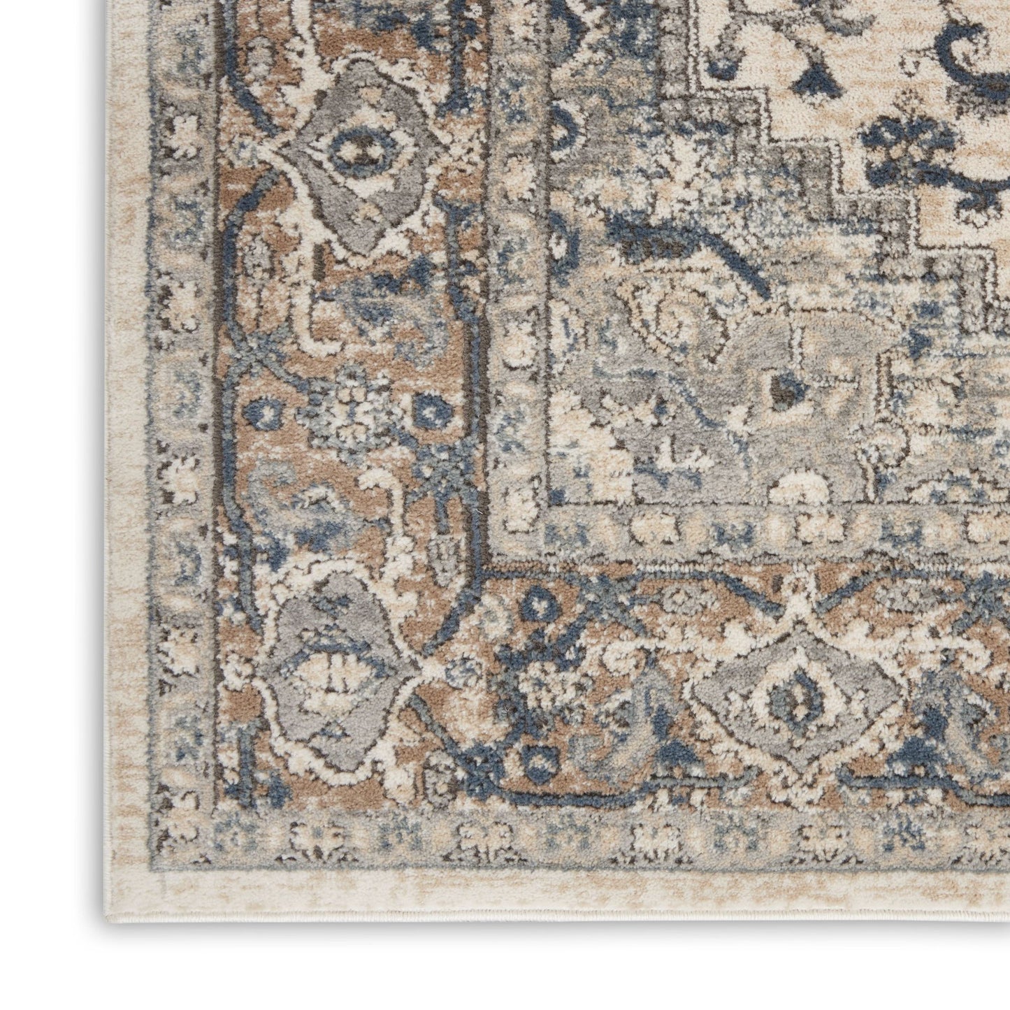 2' X 4' Ivory And Grey Oriental Non Skid Area Rug