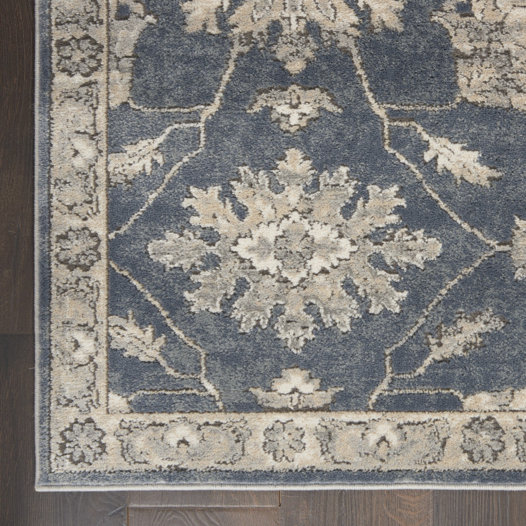 2' X 4' Blue And Beige Oriental Non Skid Area Rug