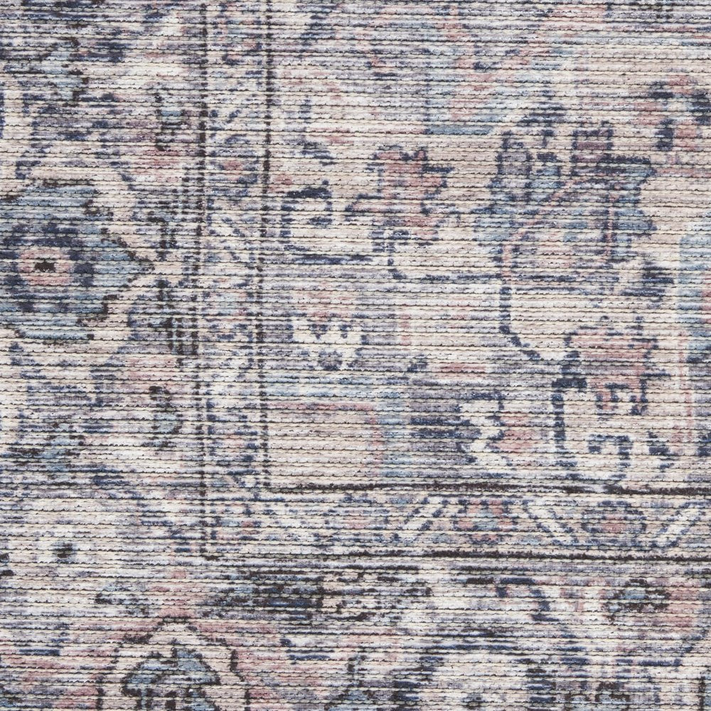 2' X 4' Grey Oriental Power Loom Distressed Washable Area Rug