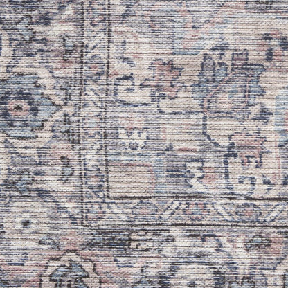 2' X 4' Grey Oriental Power Loom Distressed Washable Area Rug