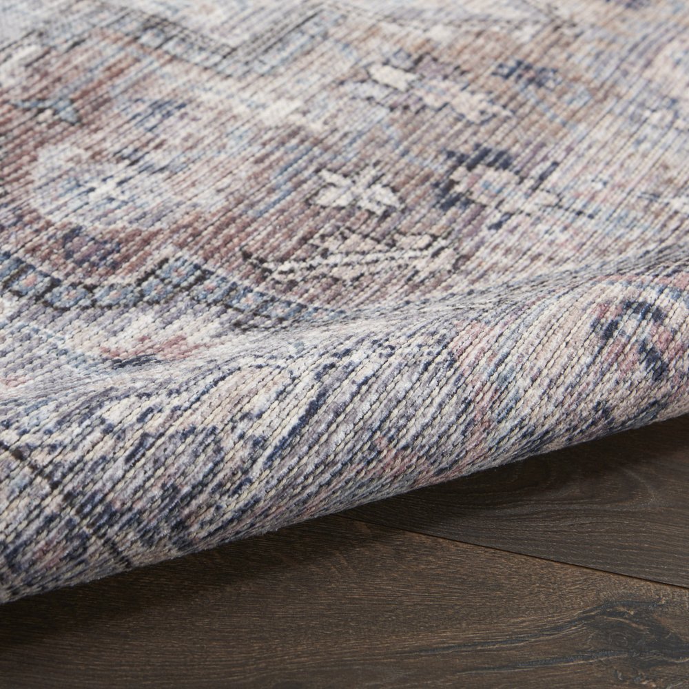 4' X 6' Grey Oriental Power Loom Distressed Washable Area Rug