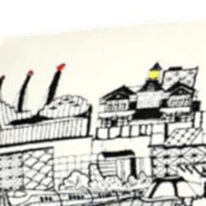 38" Cream Wool And Brown Ottoman