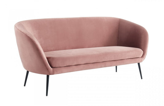 75" Coral Sofa With Black Legs