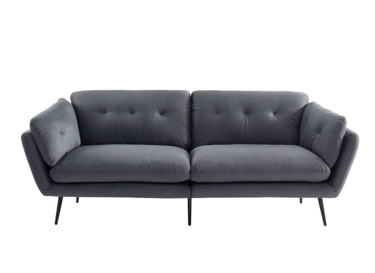 84" Gray Sofa With Black Legs