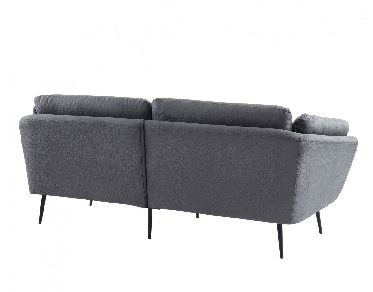 84" Gray Sofa With Black Legs