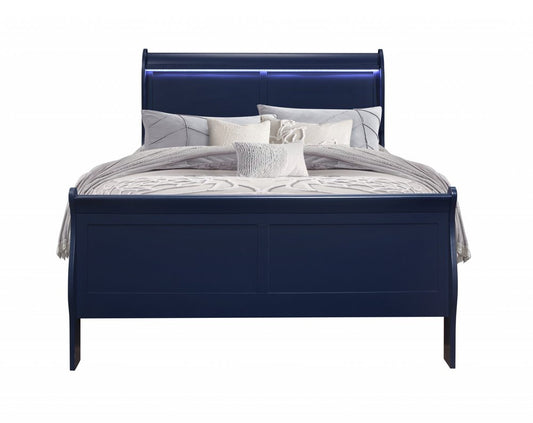 Blue King Bed Frame With No