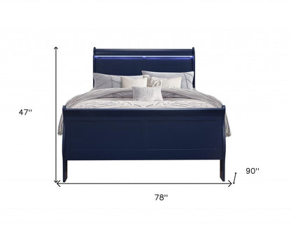 Blue King Bed Frame With No