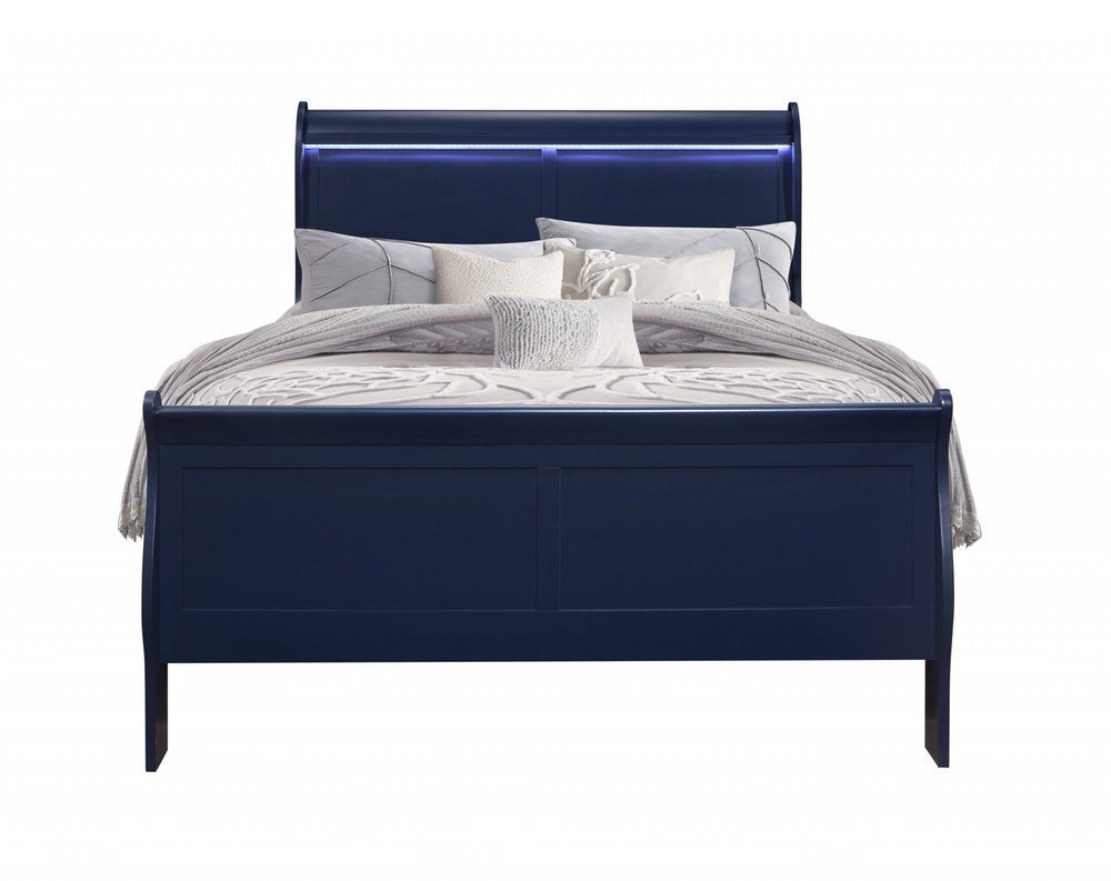 Blue Queen Bed Frame With No