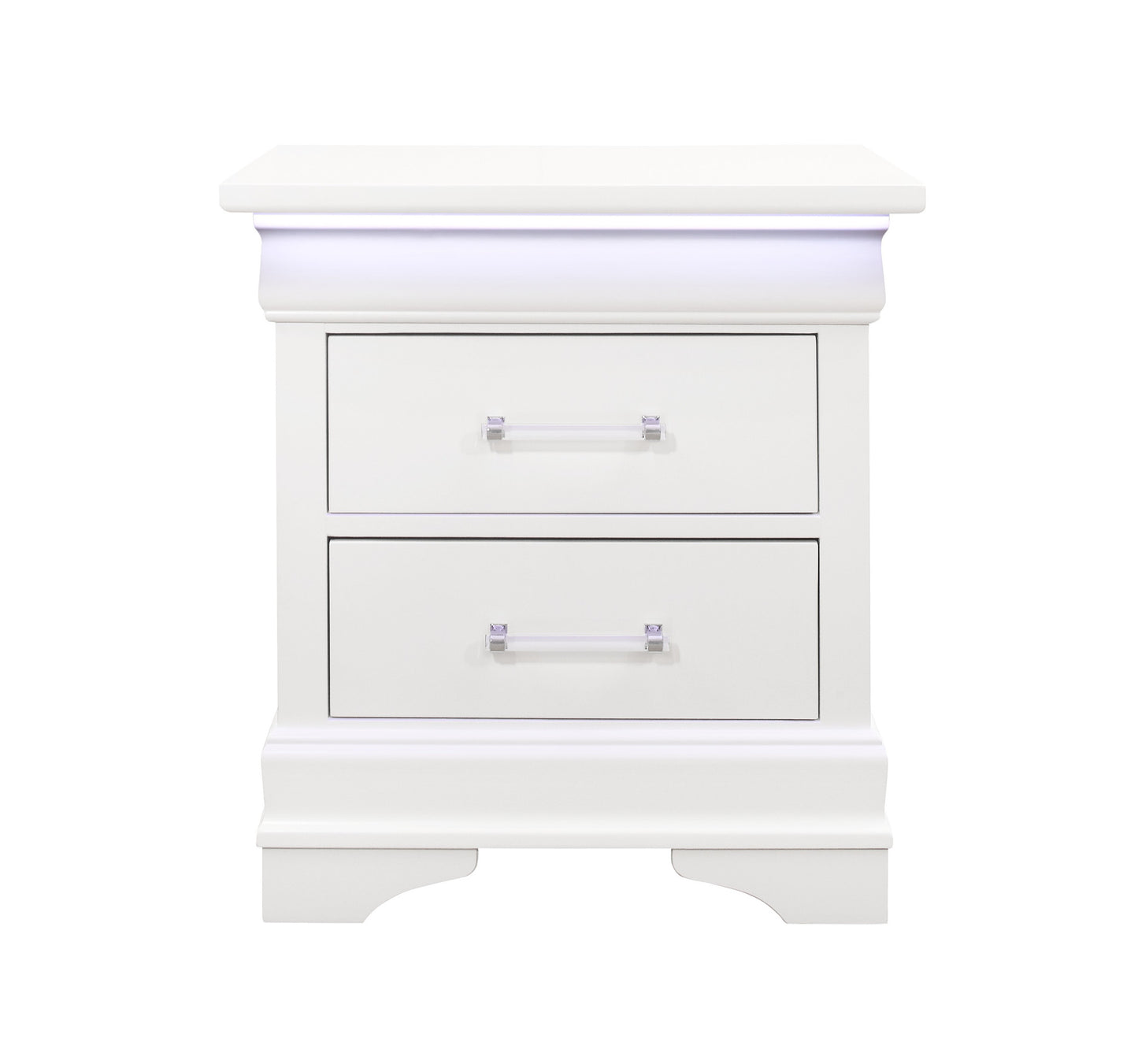 24" White Two Drawer Nightstand