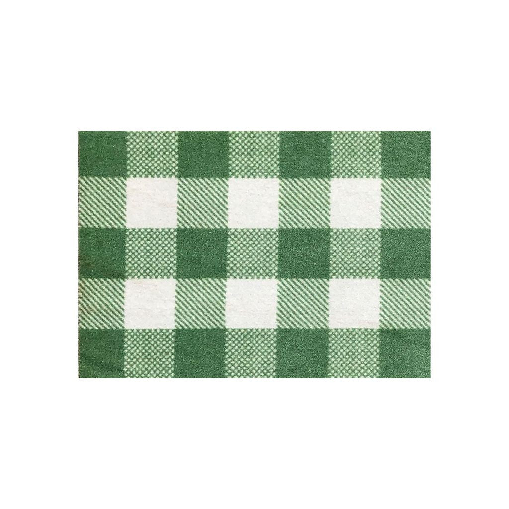 2' X 3' Sage Green And White Plaid Tufted Washable Non Skid Area Rug