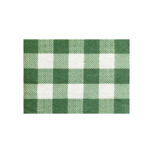 2' X 3' Sage Green And White Plaid Tufted Washable Non Skid Area Rug