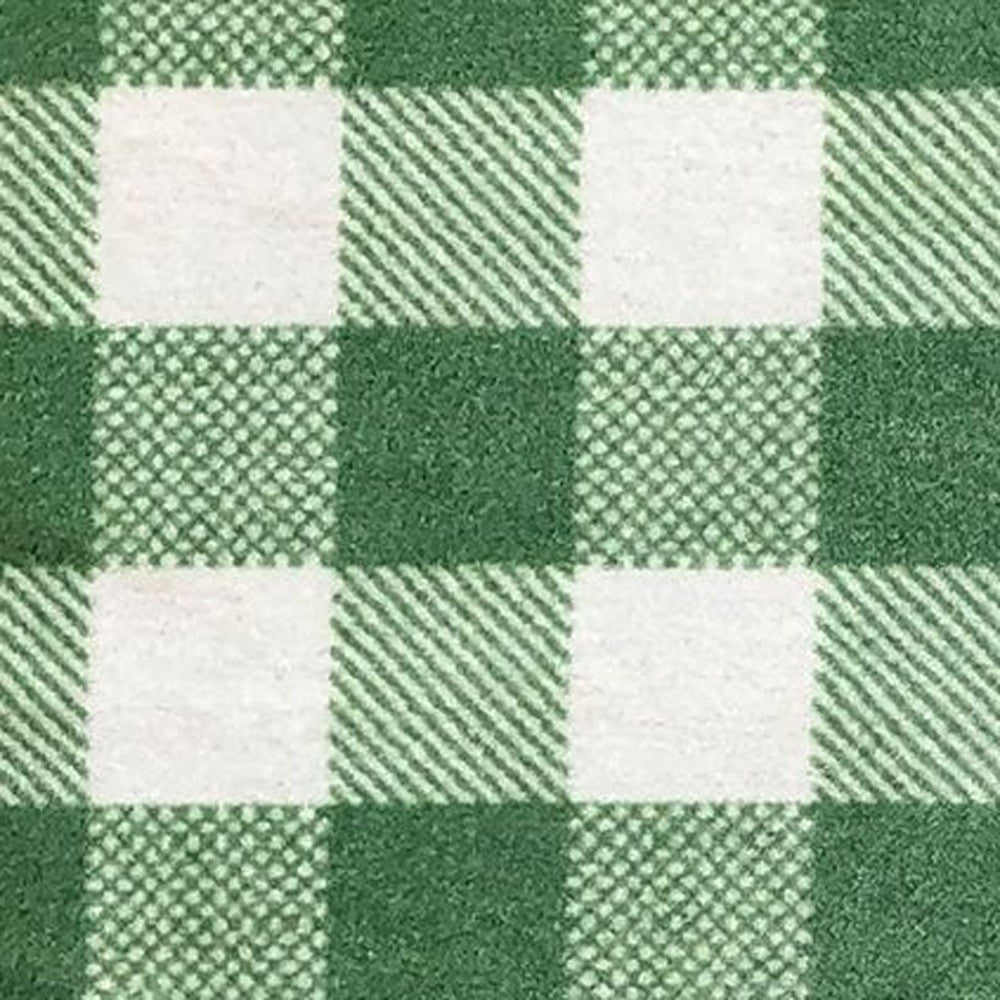 2' X 3' Sage Green And White Plaid Tufted Washable Non Skid Area Rug