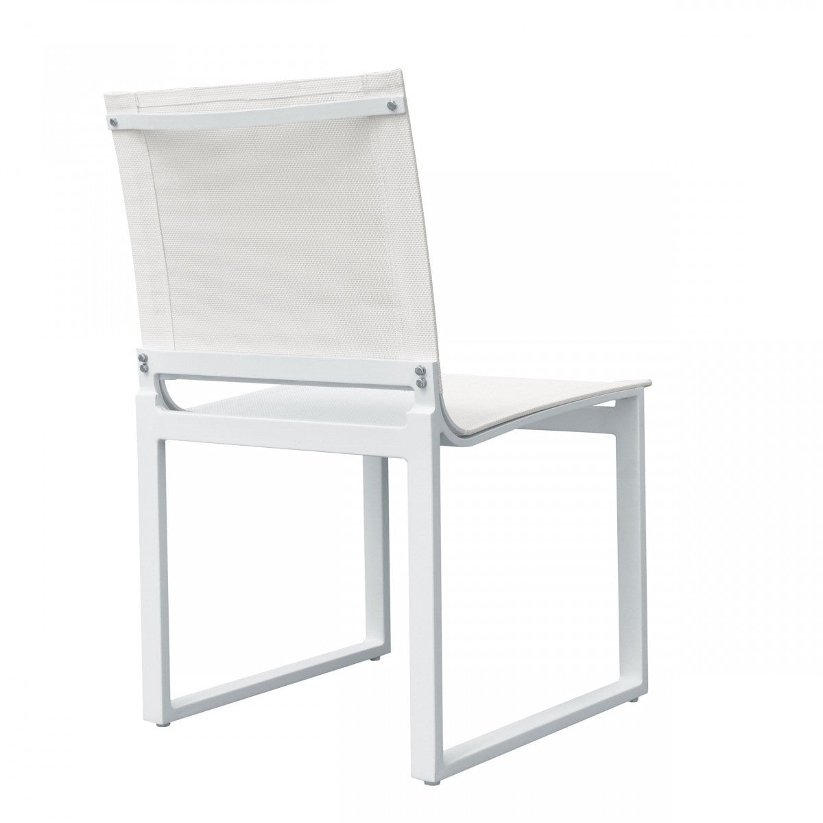 Set of Two 20" White Aluminum Indoor Outdoor Dining Chair