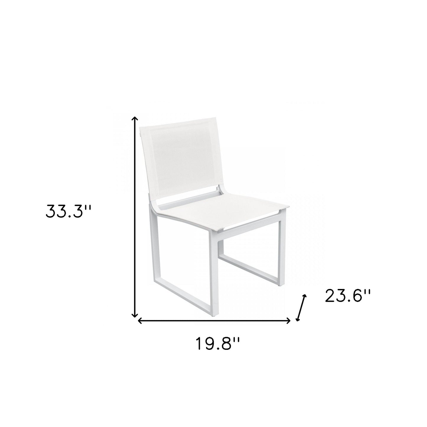 Set of Two 20" White Aluminum Indoor Outdoor Dining Chair