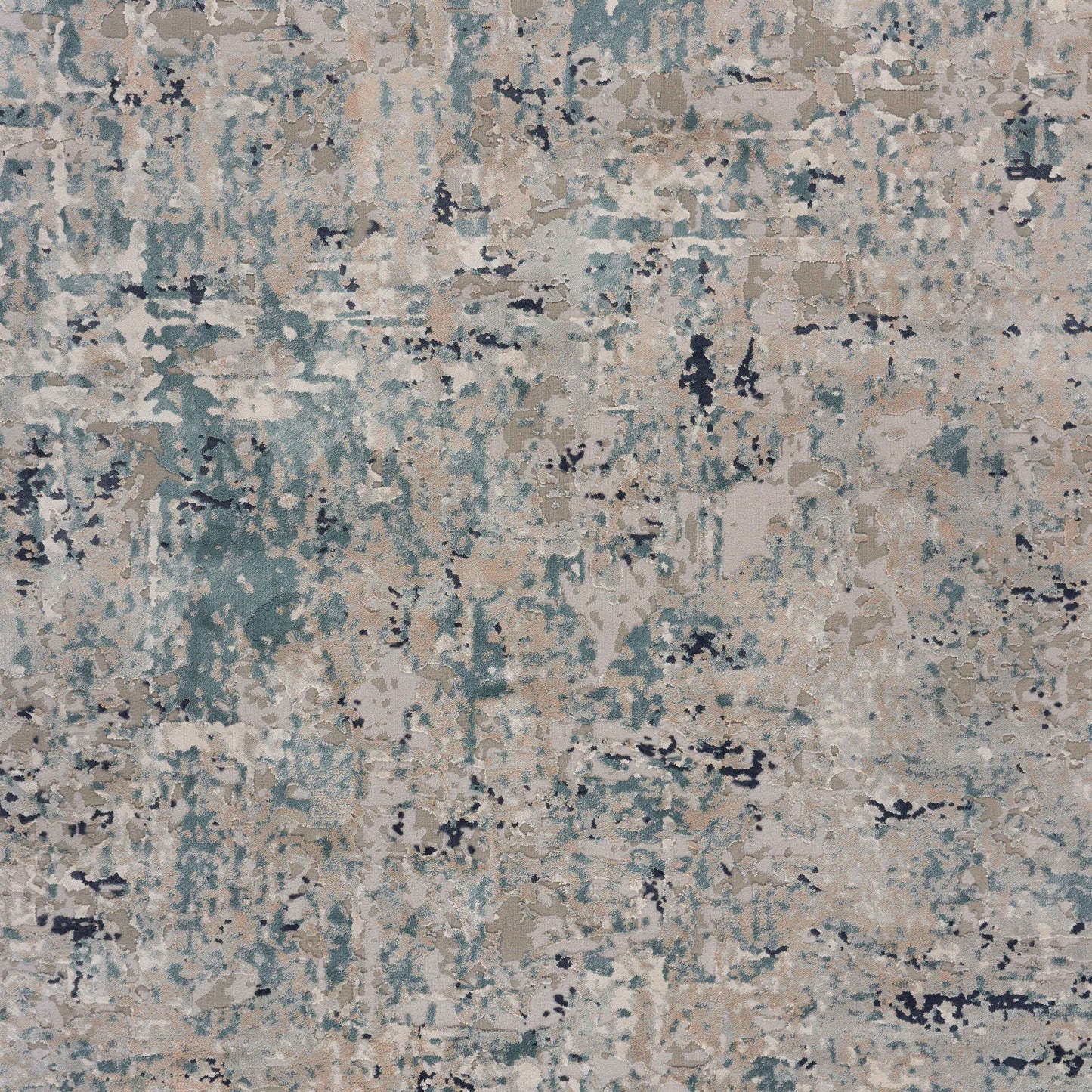 8' X 11' Gray Blue Taupe And Cream Abstract Distressed Stain Resistant Area Rug