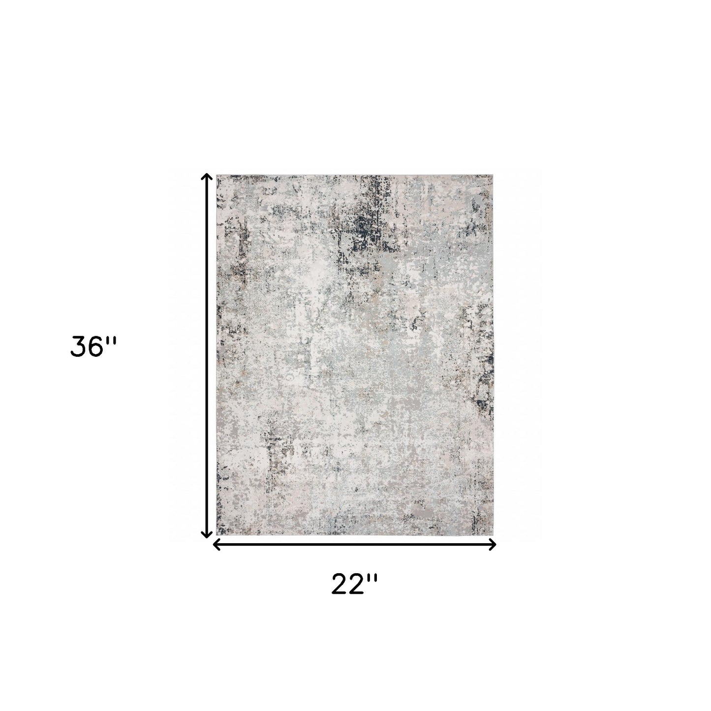 2' X 3' Gray Cream And Taupe Abstract Distressed Stain Resistant Area Rug