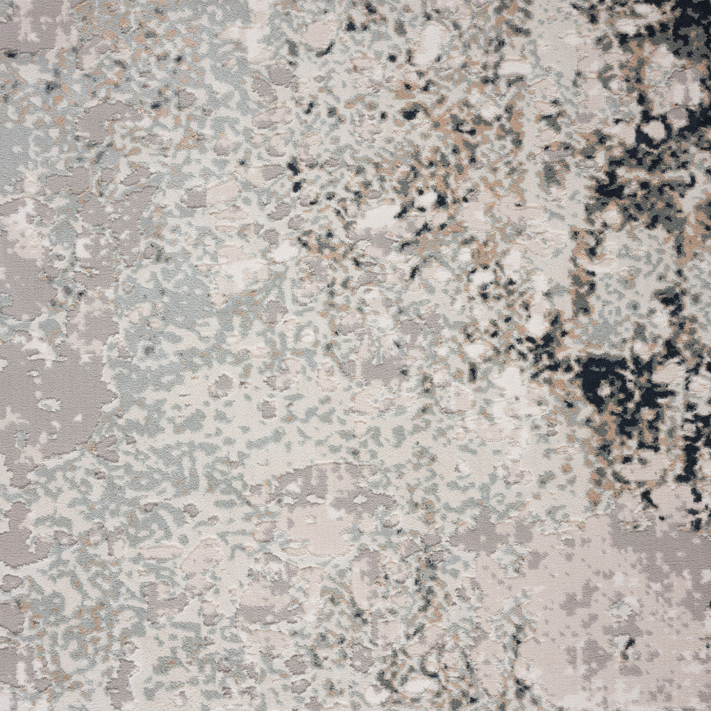 8' X 10' Gray Cream And Taupe Abstract Stain Resistant Area Rug