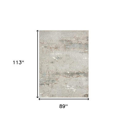 7' X 9' Beige Gray And Brown Abstract Area Rug