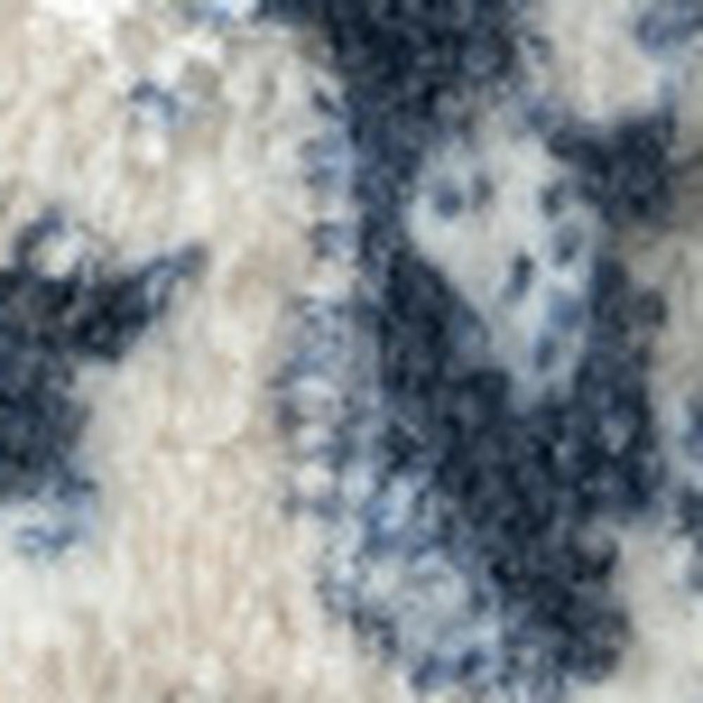 7' X 9' Beige Cream Blue And Gray Abstract Stain Resistant Area Rug