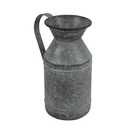 11" Gray Metal Jug Vase
