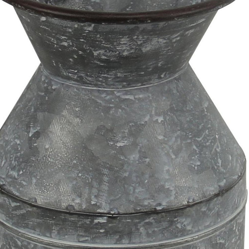11" Gray Metal Jug Vase