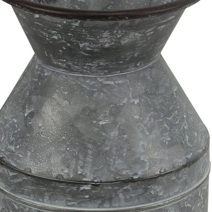 11" Gray Metal Jug Vase