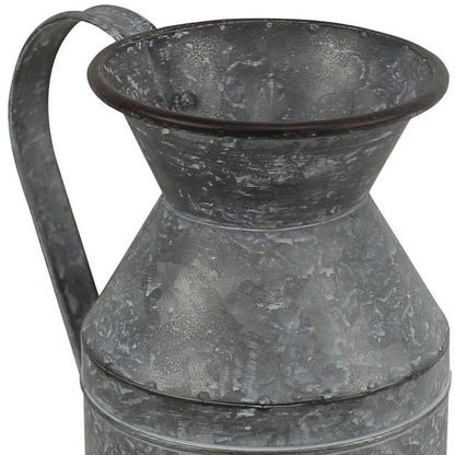 11" Gray Metal Jug Vase