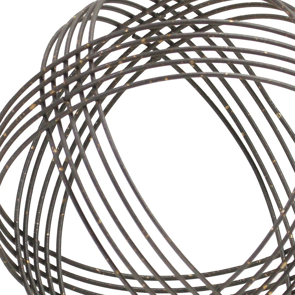 7" Gray Metal Decorative Orb