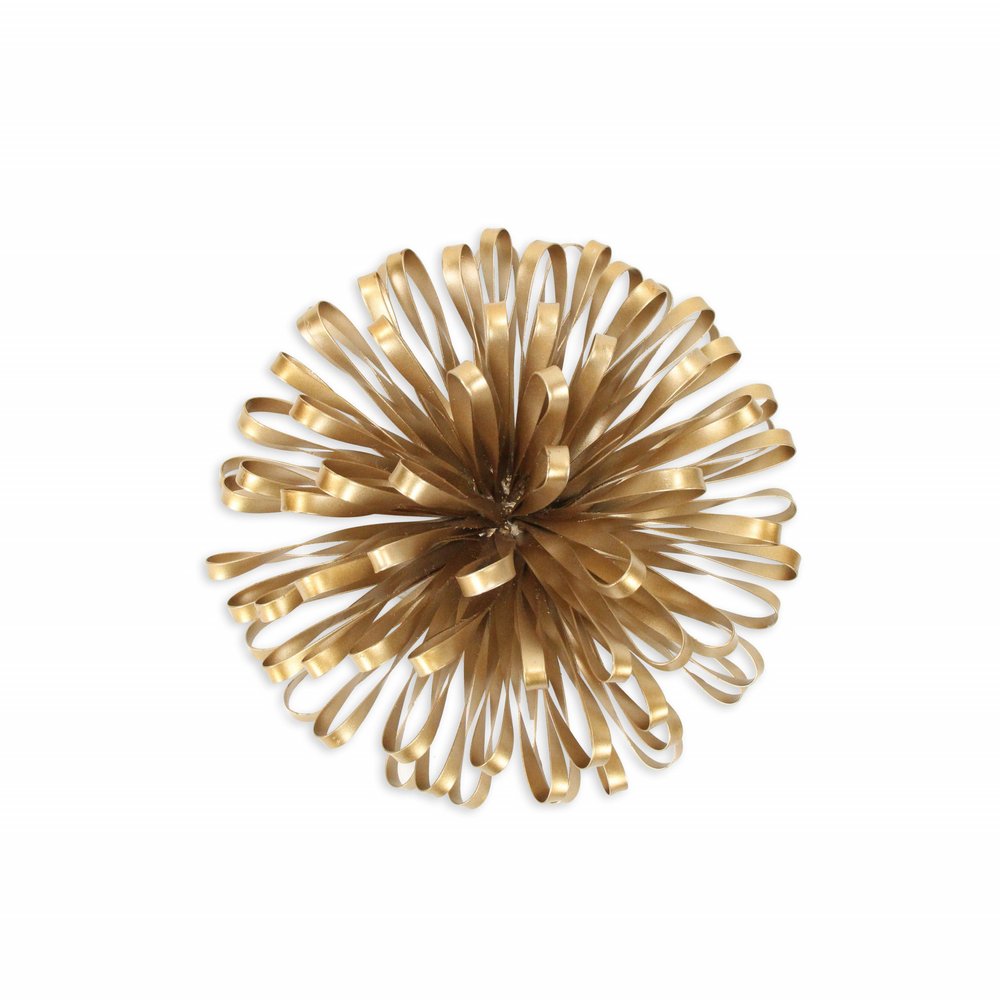 5" Gold Metal Abstract Hand Painted Sculpture