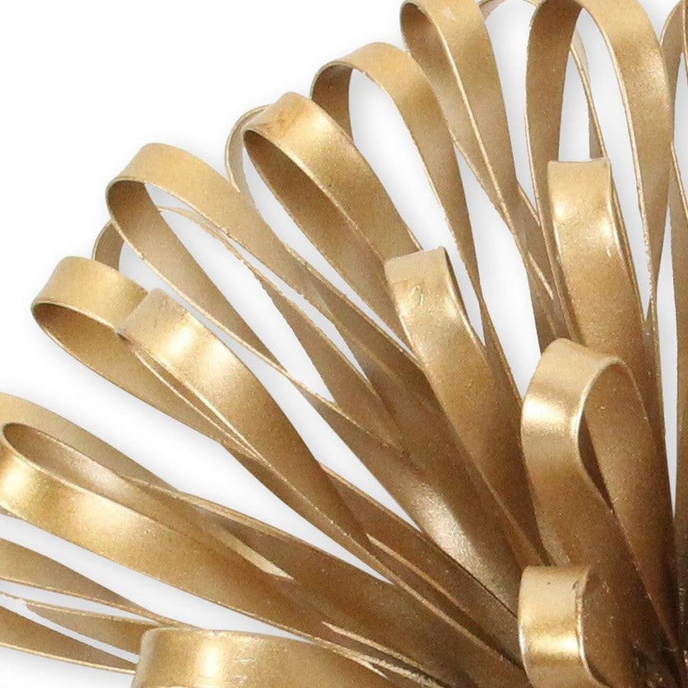 5" Gold Metal Abstract Hand Painted Sculpture