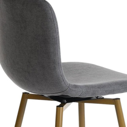 Set of Two 29" Gray And Gold Steel Bar Height Bar Chairs