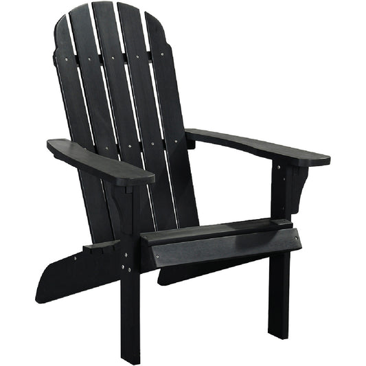 27" Black Heavy Duty Plastic Indoor Outdoor Adirondack Chair