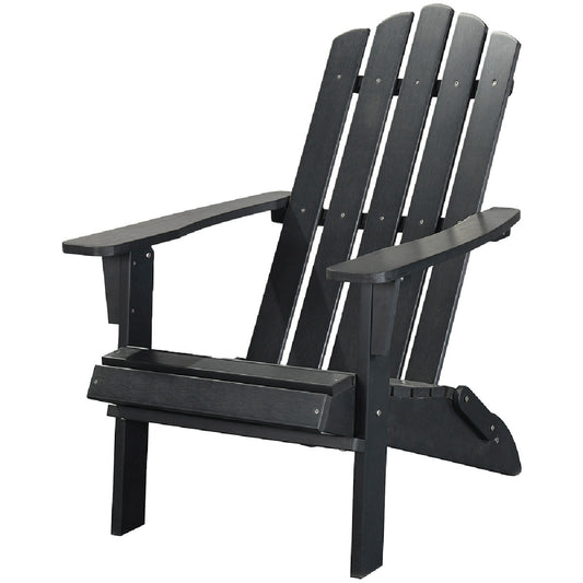 29" Black Heavy Duty Plastic Indoor Outdoor Adirondack Chair