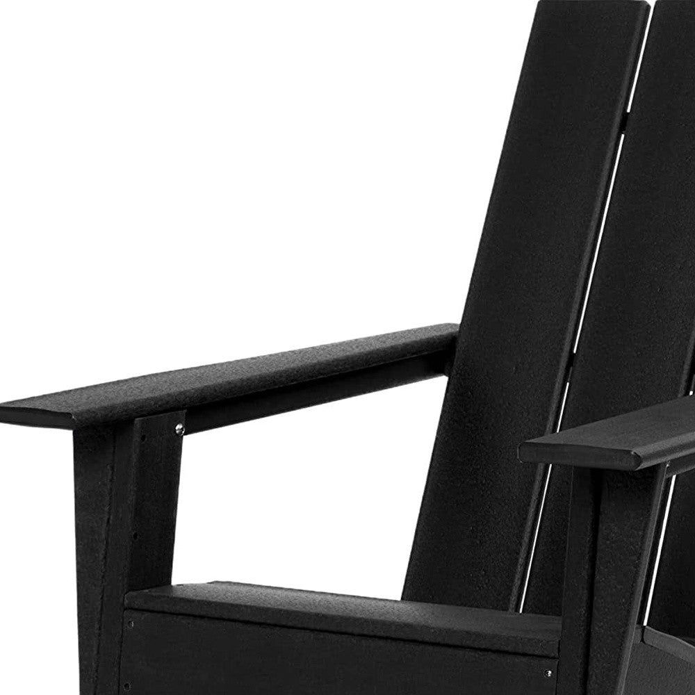 31" Black Heavy Duty Plastic Adirondack Chair