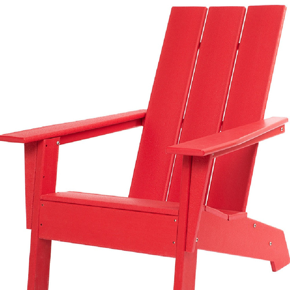 31" Red Heavy Duty Plastic Adirondack Chair