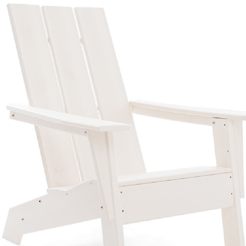 31" White Heavy Duty Plastic Adirondack Chair