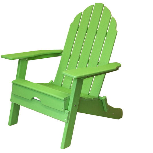 30" Green Heavy Duty Plastic Indoor Outdoor Adirondack Chair