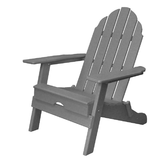 30" Gray Heavy Duty Plastic Indoor Outdoor Adirondack Chair
