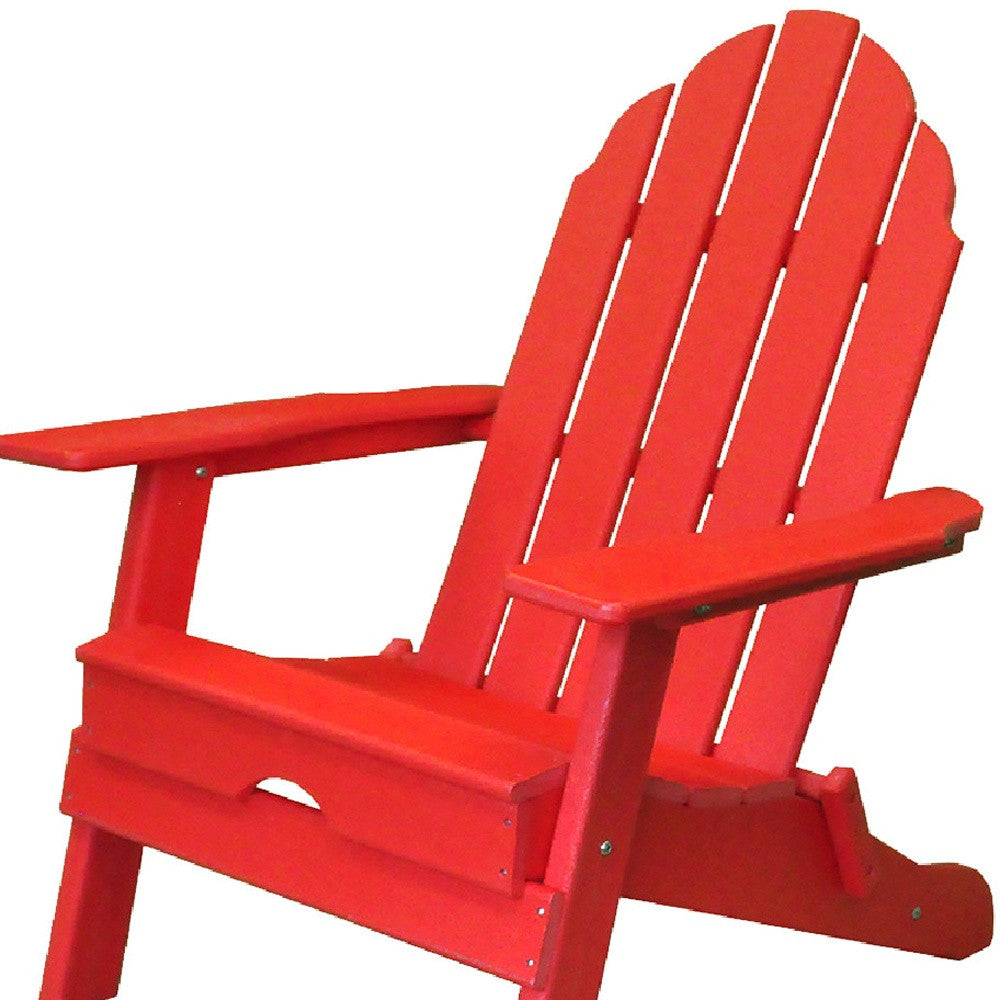 30" Red Heavy Duty Plastic Indoor Outdoor Adirondack Chair