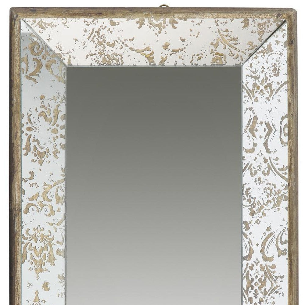 20" Silver Glass Framed Accent Mirror