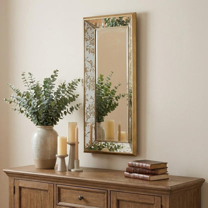 20" Silver Glass Framed Accent Mirror