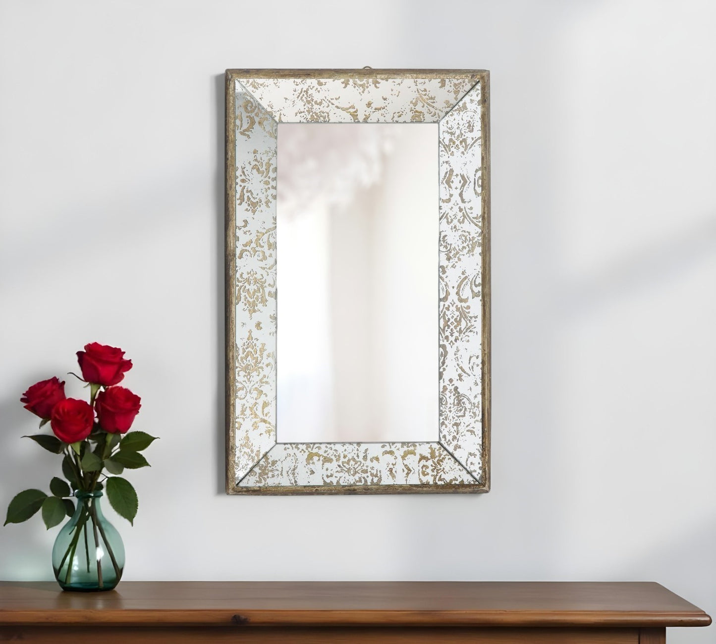 20" Silver Glass Framed Accent Mirror