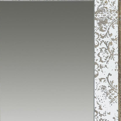 24" Silver Glass Framed Accent Mirror