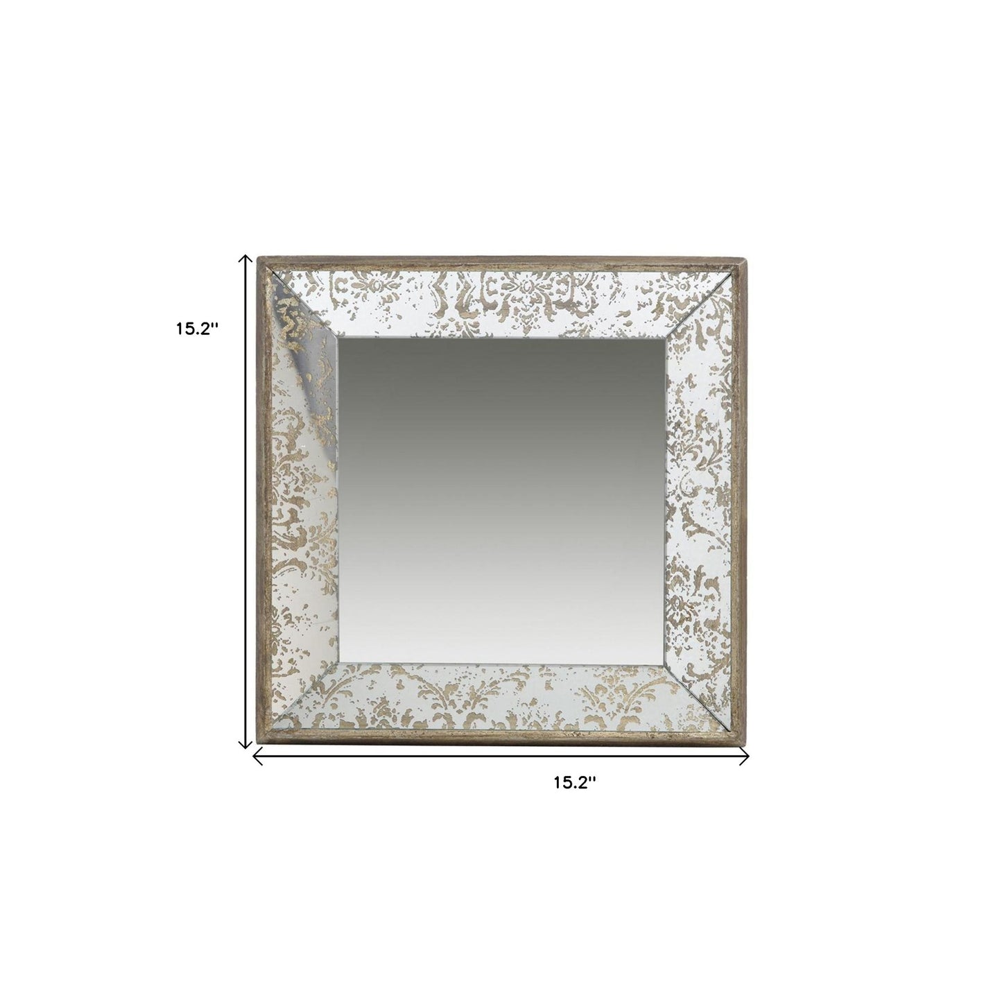 15" Square Vintage Style Wall Mounted Accent Mirror