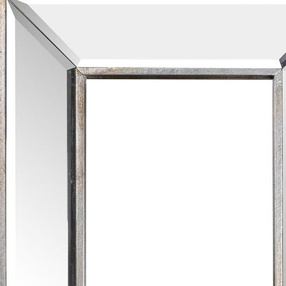 18" Silver Beveled Glass Framed Accent Mirror