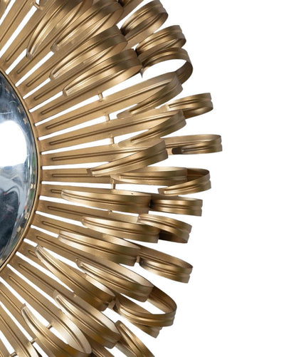 27" Gold Sunburst Iron Framed Accent Mirror